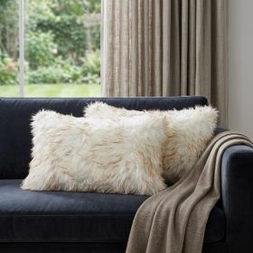 12" X 20" X 5" Gradient Tan Faux  Pillow 2 Pack