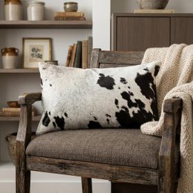12" X 20" Chocolate Cowhide Throw Pillow
