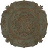 31" Distressed Green European Medallion Metal Wall Decor