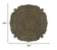 31" Distressed Green European Medallion Metal Wall Decor