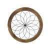 26" X 26" Light Brown Metal And Wood Circle Hanging Dimensional Sculpture
