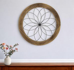 Black Metal And Wood Framed Wall Art