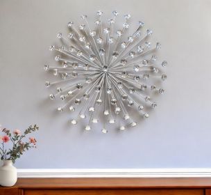 Silver Acrylic Burst Metal Wall Decor