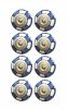 Set of Eight Blue White And Gold Geometric Ceramic Drawer Pull Knobs