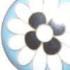Set of Eight Blue White And Black Floral Ceramic Drawer Pull Knobs