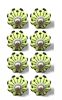 Set of Eight Lemon Black And Silver Botanical Ceramic Drawer Pull Knobs