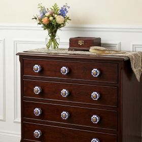 1.5" X 1.5" X 1.5" White Blue And Gold  Knobs 12 Pack
