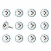 Set of Twelve Sky Blue And White Floral Ceramic Drawer Pull Knobs
