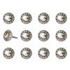 Set of Twelve Black And Gray Clock Face Ceramic Drawer Pull Knobs