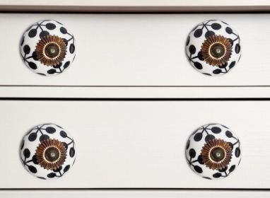 1.5" X 1.5" X 1.5" Black White And Cooper Knobs 12 Pack