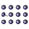 Set of Twelve Blue And White Geometric Ceramic Drawer Pull Knobs