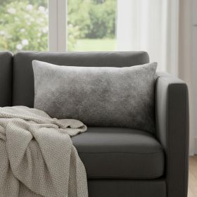12" X 20" Gray Cowhide Pillow