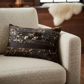 12 X 20 Chocolate Cowhide Throw Pillow