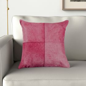 18" Fuchsia Cowhide Throw Pillow