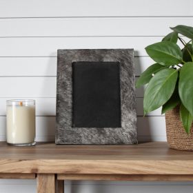 4" x 6" Gray Cowhide Tabletop Picture Frame