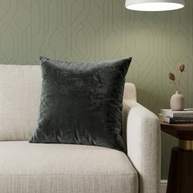 18" X 7" X 18" Transitional Charcoal Solid Pillow Cover With Poly Insert