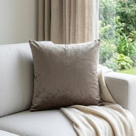 18" X 7" X 18" Transitional Taupe Solid Pillow Cover With Poly Insert