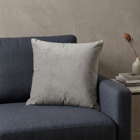 18" X 7" X 18" Transitional Gray Solid Pillow Cover With Poly Insert