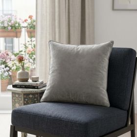 20" X 7" X 20" Transitional Gray Solid Pillow Cover With Poly Insert