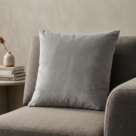 22" Gray Cotton Blend Throw Pillow