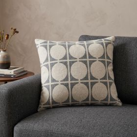 20" X 7" X 20" Transitional Tan & Grey Pillow Cover With Poly Insert