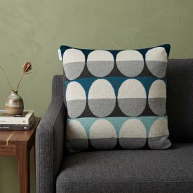 20" X 7" X 20" Transitional Gray And Blue Pillow Cover With Poly Insert