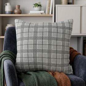 20" X 7" X 20" Transitional Gray Accent Pillow Cover With Poly Insert