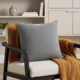 20" X 7" X 20" Elegant Transitional Gray Pillow Cover With Poly Insert