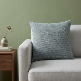 20" Aqua Teal Woven Cotton Blend Throw Pillow