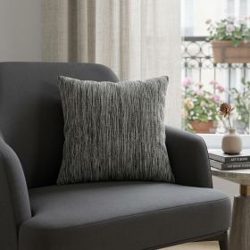 20" Gray Woven Cotton Blend Throw Pillow