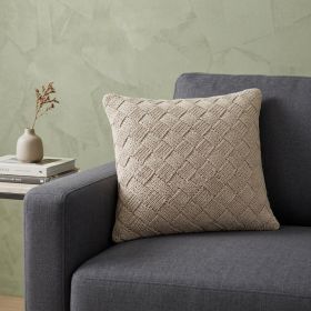 20" X 7" X 20" Charming Transitional Beige Accent Pillow Cover With Poly Insert