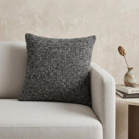 20" Charcoal Woven Cotton Blend Throw Pillow