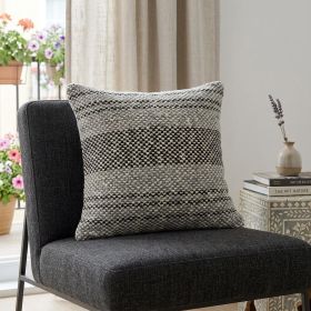 20" X 7" X 20" Stunning Transitional Gray Accent Pillow Cover With Poly Insert
