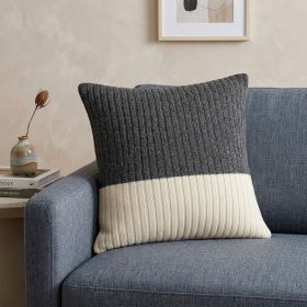 20" X 7" X 20" Beautiful Transitional Tan Accent Pillow Cover With Poly Insert