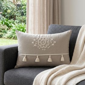 20" X 6" X 14" Transitional Beige Pillow Cover With Poly Insert