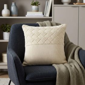 20" X 7" X 20" Transitional Beige Pillow Cover With Poly Insert