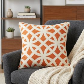 20" X 7" X 20" Transitional Orange Pillow Cover With Poly Insert