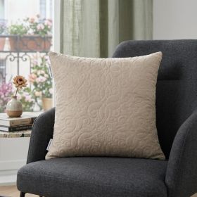 20" X 7" X 20" Elegant Transitional Tan Pillow Cover With Poly Insert