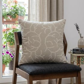 20" X 7" X 20" Elegant Transitional Beige Pillow Cover With Poly Insert