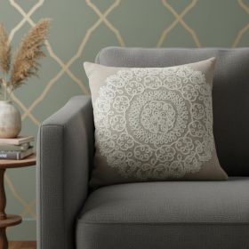 20" X 7" X 20" Traditional Tan Pillow Cover With Poly Insert