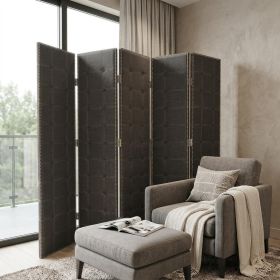 108 X 2.5 X 108 Gray Fabric And Wood Double Sided  Screen