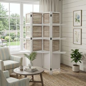 63 X 10 X 71 Traditional White Wood Shutter  Screen