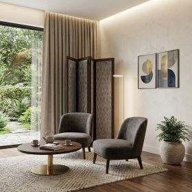 Versatile Dark Wood Three Panel Room Divider Screen