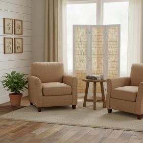 White And Natural Three Panel Room Divider Screen