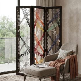 61 X 1.5 X 72 Multicolor Fabric And Wood Traverse  Screen