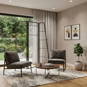 Contemporary Metal Coatrack Three Panel Room Divider Screen