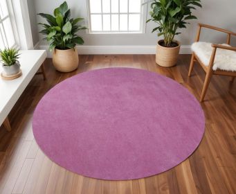8' Hot Pink Round Indoor Shag Rug