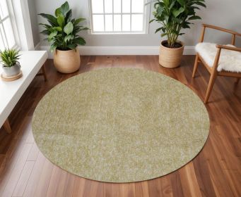 8' Round  Polyester Yellow Heather Area Rug