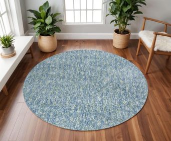 8' Round  Polyester Seafoam Heather Area Rug