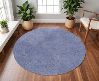 8' Round  Polyester Purple Area Rug
